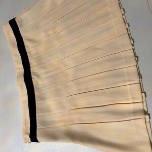 Forever 21 Cream Pleated Skirt with Black Accent